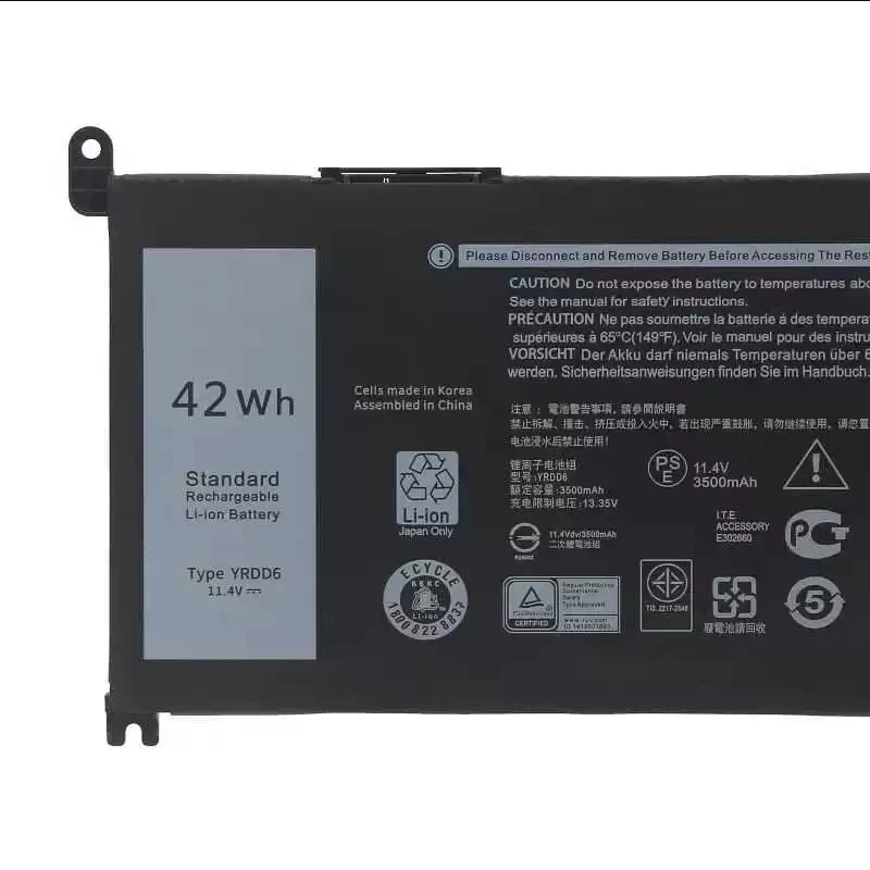 Laptop Battery YRDD6 1VX1H VM732 For Vostro 3491 3501 3590 3490 3591 5490 5581 5481 3400 3401 3405 3500 Latitude 3300 3401 3379