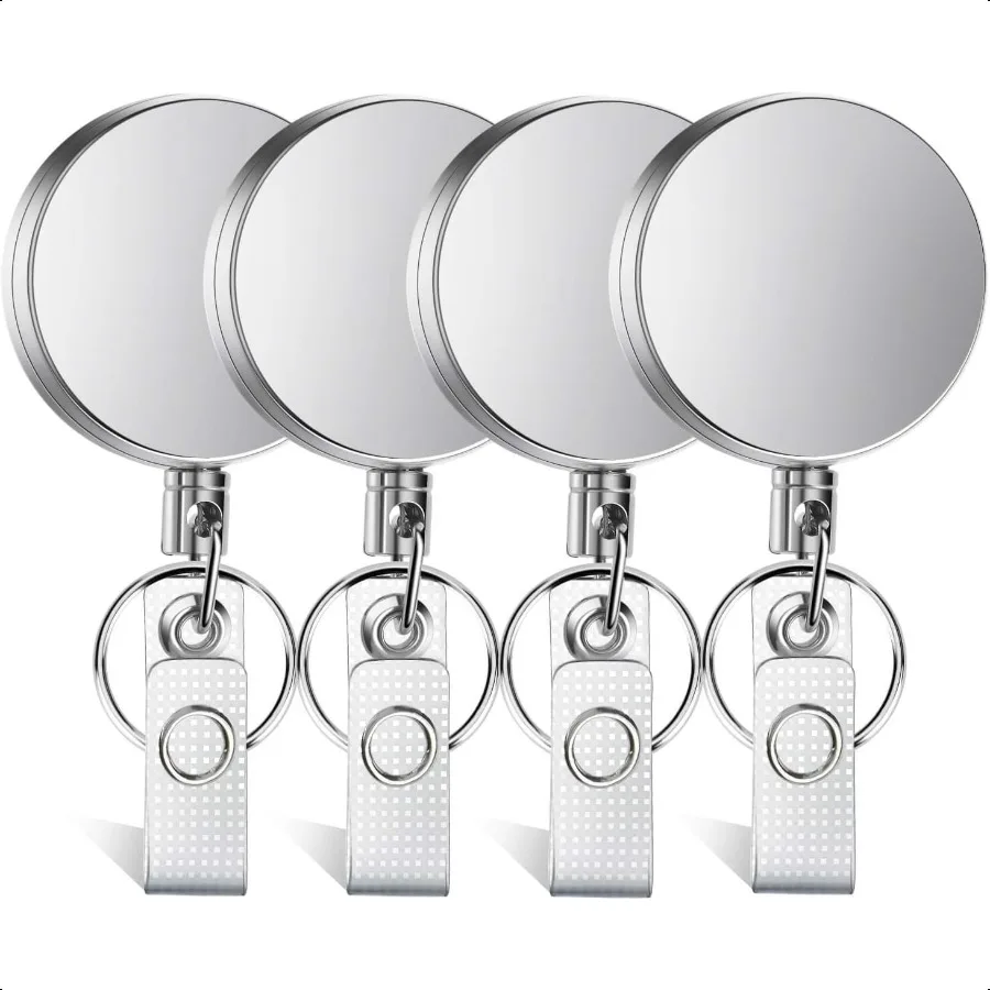 

4-х шт., выдвижной держатель для бейджей, сверхмощный держатель для бейджей с кольцом для ключей, зажим для удостоверения личности, карабин, ключевая карта, работа