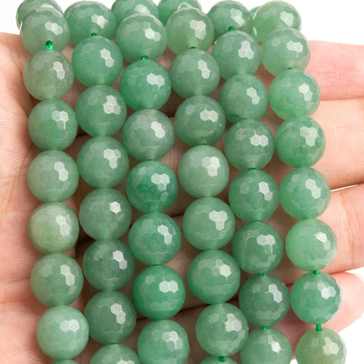Perles en aventurine verte naturelle, perles rondes, adaptées à la fabrication de bijoux, colliers, bracelets et travaux manuels DIY.