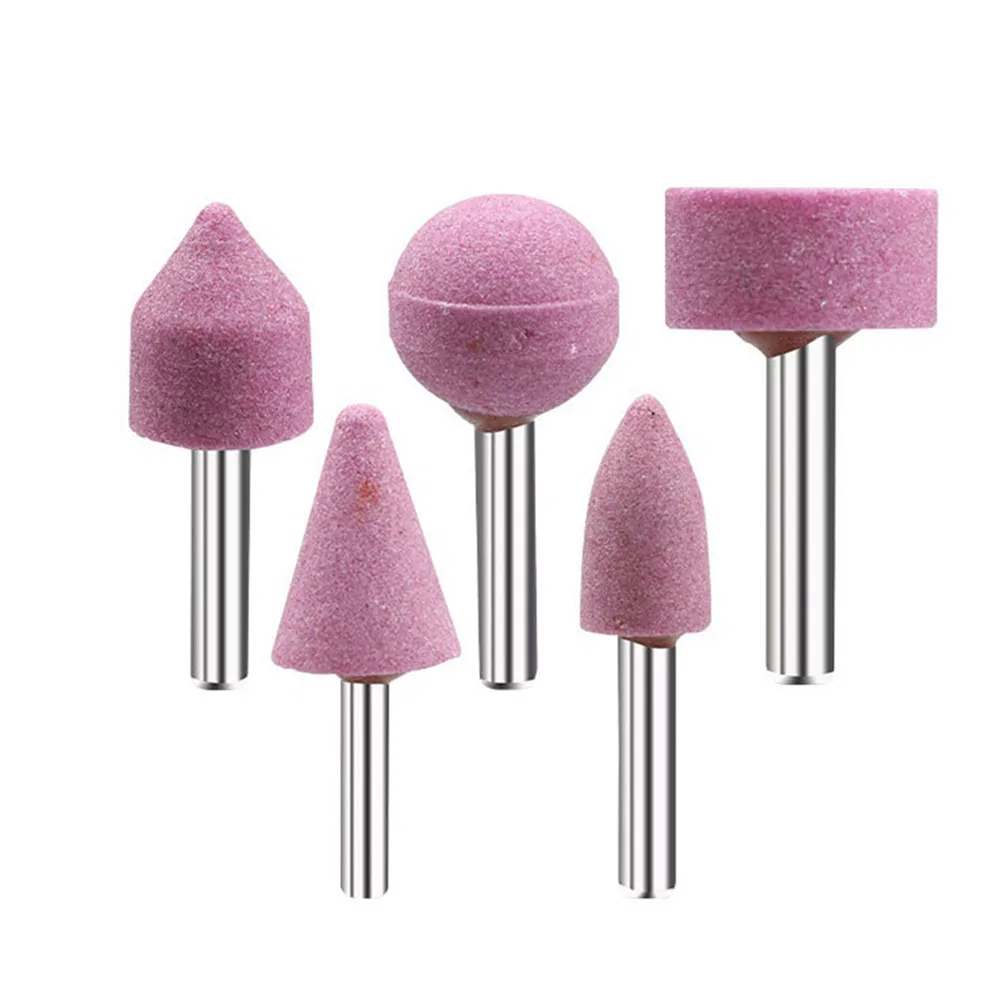 5pcs 6mm Abrasive Stone Polishing Grinding Head Set Electric Drill Bit Wheel Electric Grinder Grinding Wheel Grinding Head