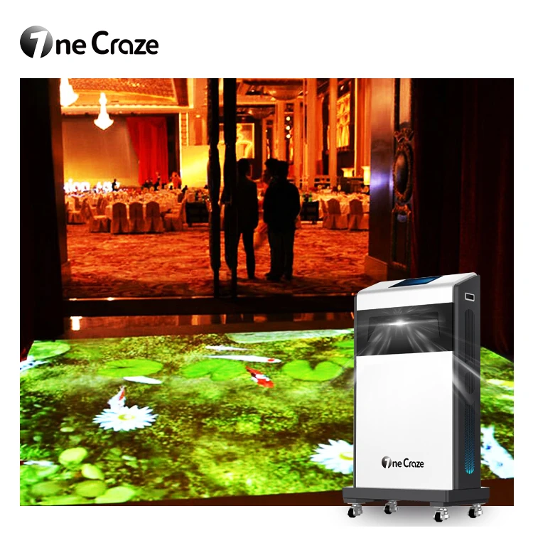 Movable all-in-one machine touch screen interact screen projection system interactive floor projector game