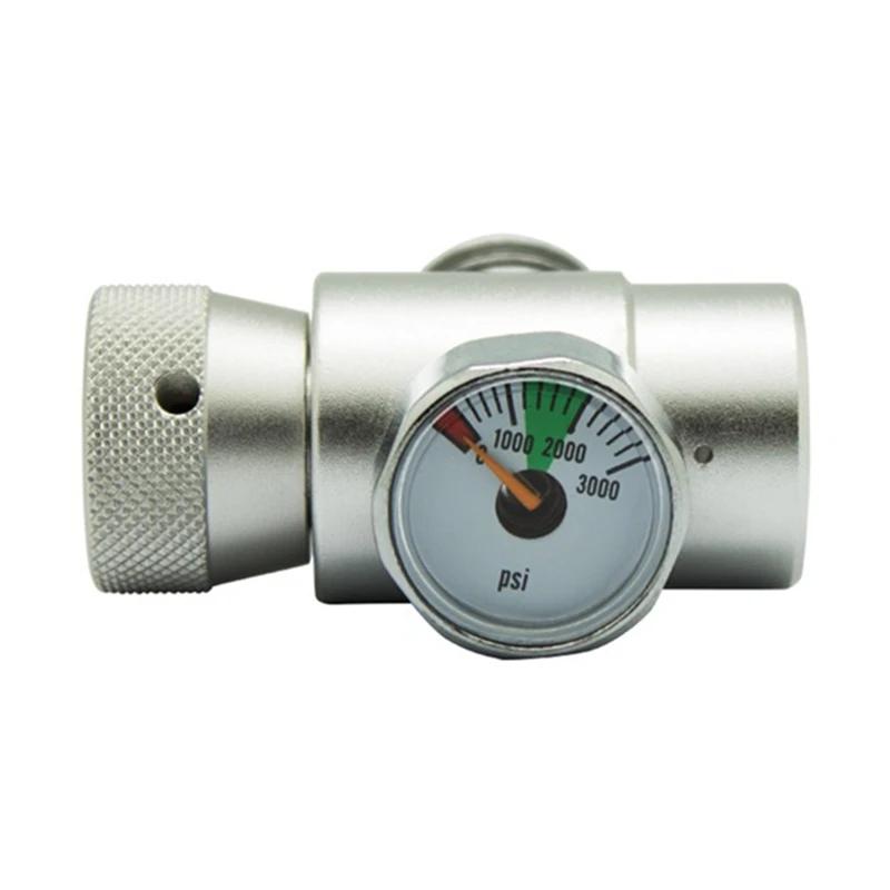 For 3000 PSI CO2 Fill Adapter Regulator On/Off Metering Valve For Outdoor Adapter, Silver Durable Easy Install