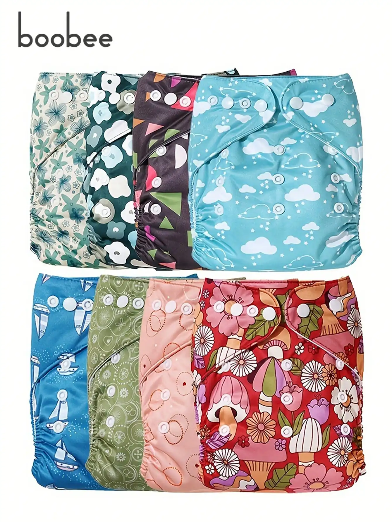 6 قطع من سراويل حفاضات الأطفال المقاومة للماء، أنماط مطبوعة صديقة للبيئة للأطفال، تصميم المفاجئة، حفاضات قماشية قابلة لإعادة الاستخدام وقابلة للغسل، مثالية لاستحمام الطفل في عيد الميلاد، هدية السنة الجديدة للأطفال الرضع