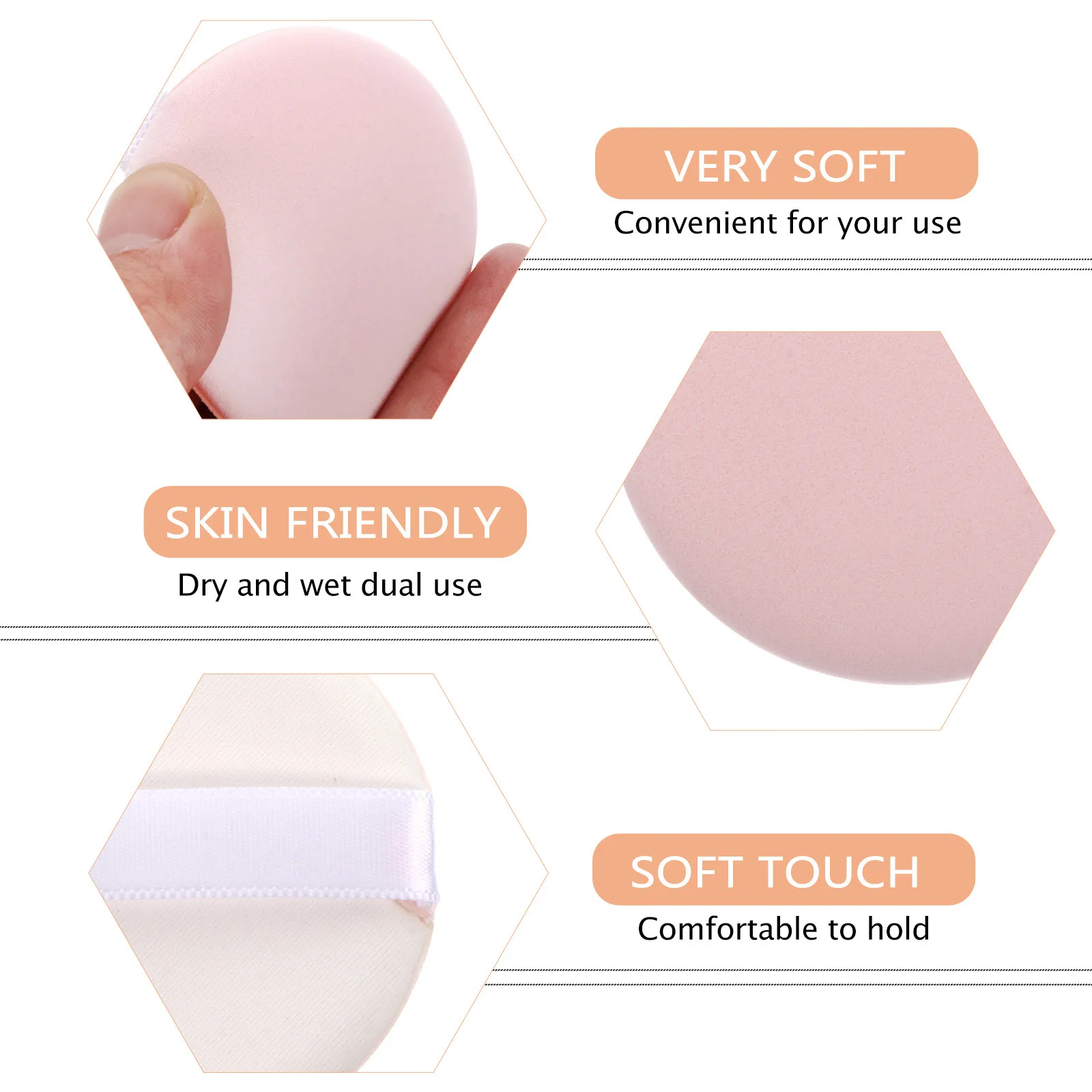 

12pcs Facial Powder Puff For Makeup Application Soft Non-Latex Sponge Foundation Applicator Reusable Women Safe
