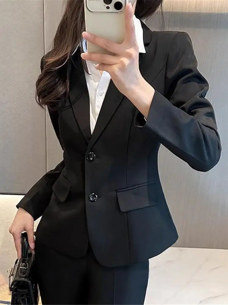 

Универсальный корейский маленький костюм Bla, повседневная рабочая одежда для женщин, весенне-осенний формальный наряд для интервью, дизайн Cleanfit