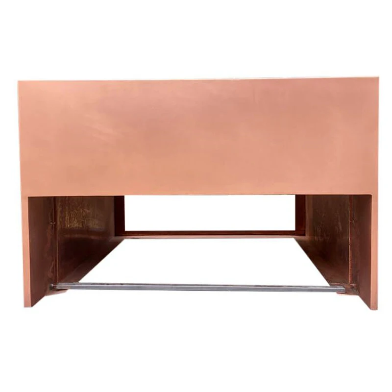 Industry Style Luxury Custom Copper Kitchen Rangd Hood Designer Vent Hood with ORB  Bell Straps and Rivets Accents