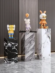 Crafts ornament table Flower stand Guest exhibition hall Entrance hotel, rock slab decoration column Marble sculpture