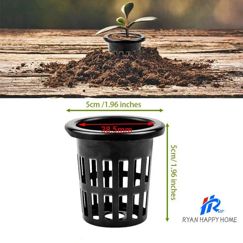 

300 Pack 1.96 Inch Net Cups Slotted Mesh Wide Lip Filter Plant Net Pot Bucket Basket For Hydroponics Aquaponics Orchids