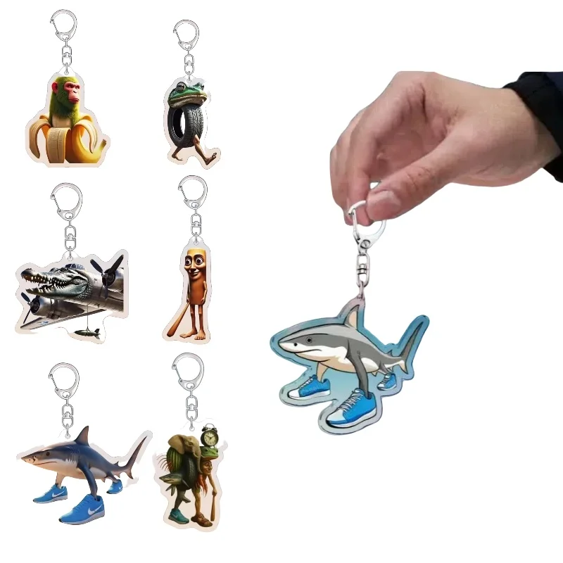Ultimative Brainrot-Meme-Schlüsselanhänger – Lustige Tier-Charms, Gen-Z-Acryl-Schlüsselanhänger für Teenager, Trendige Geschenke für Kurzvideo-Trends