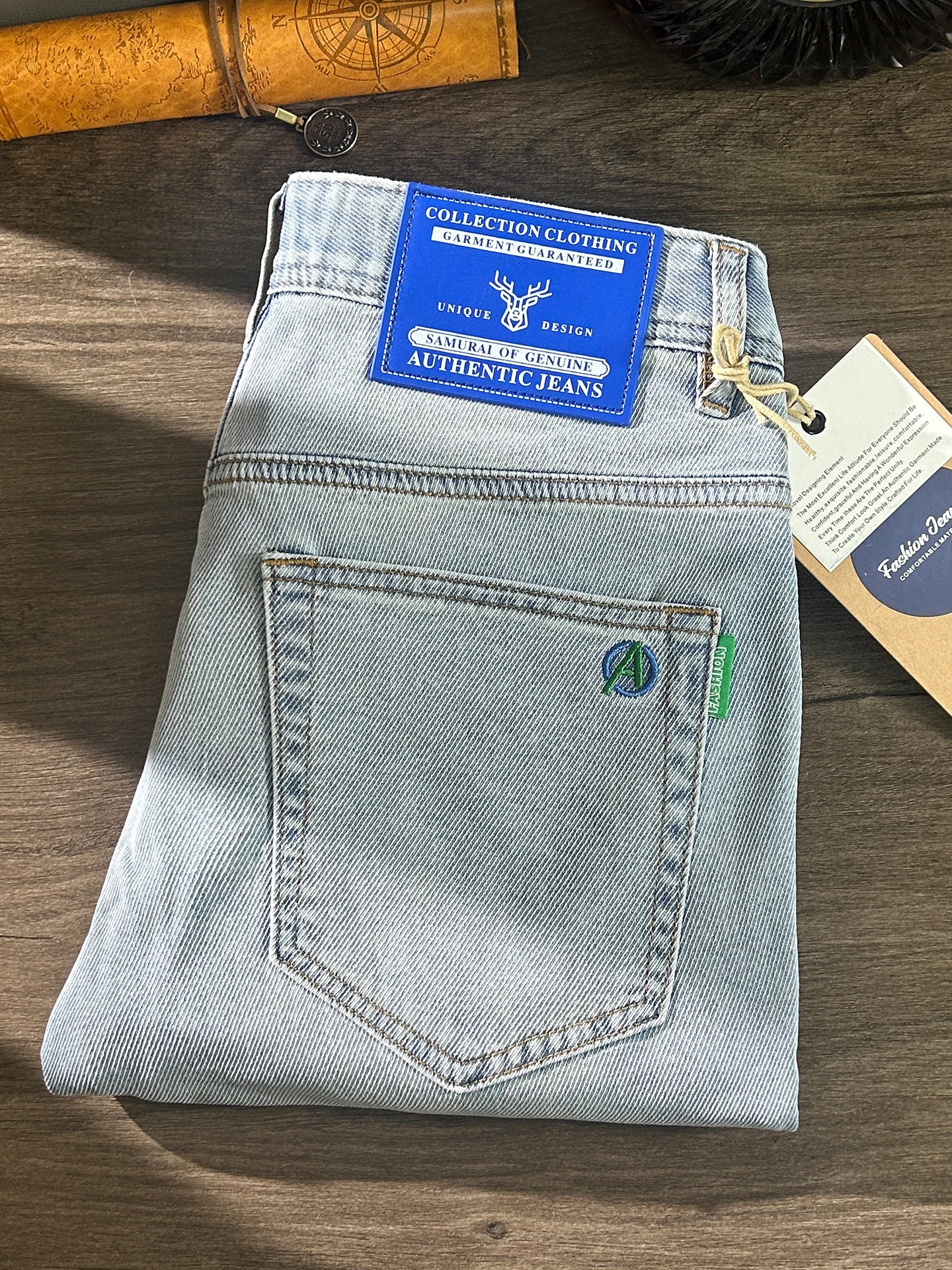 

High Quali Light Blue Jeans Men's 2026 New Summer Slim Straight Fit Casual Long Pants Faionable Ci Sle Wear Resistant