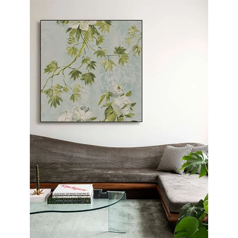 

Modern minimalist art flower green plant green decoration living room entrance bedroom canvas painting