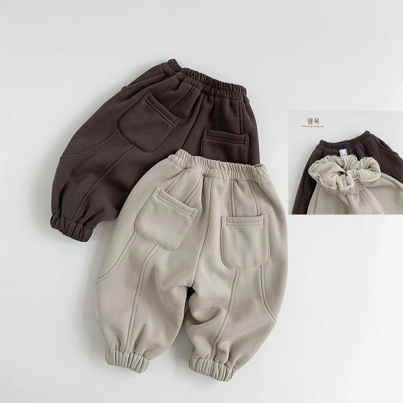 

Children's Sweatpants 1-6 Years Autumn Winter New Boys Girls Pants Baby Clothes Warm Fleece-lined Thickened Trousers Child Kids