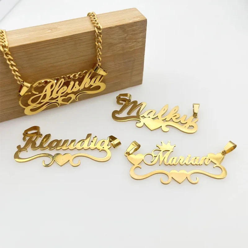

DHQH Customized Name Cuban Name Necklace Personalized Letter Detachable Name Necklace Women's Personalized Jewelry Gift For Her