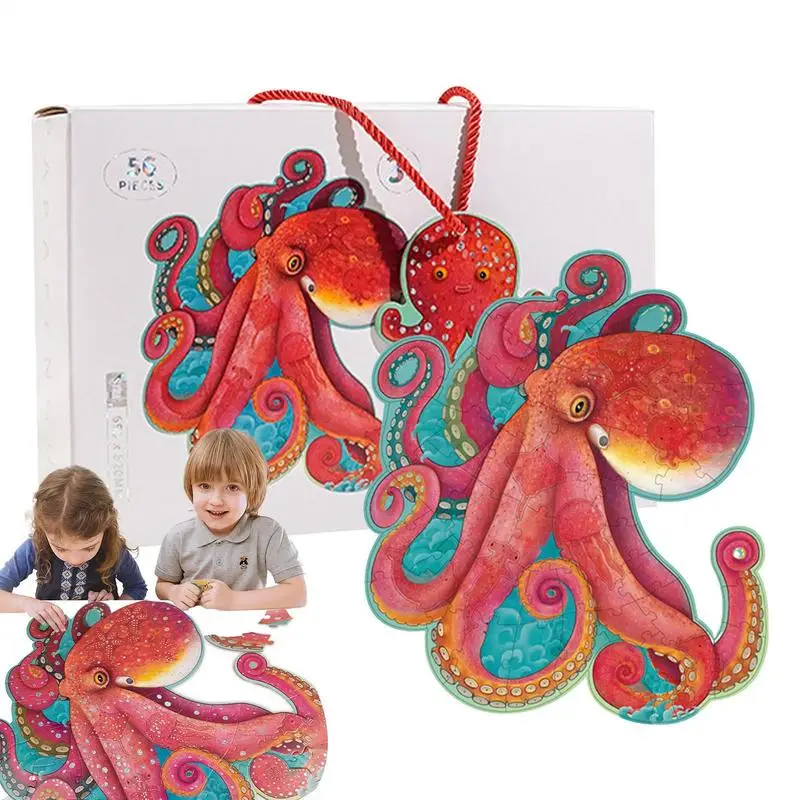 Glitter Floor Puzzle Glitter Octopus Floor Puzzle Cute Children Puzzle Toy Animal Floor Puzzle For Home Kindergarten Nursery