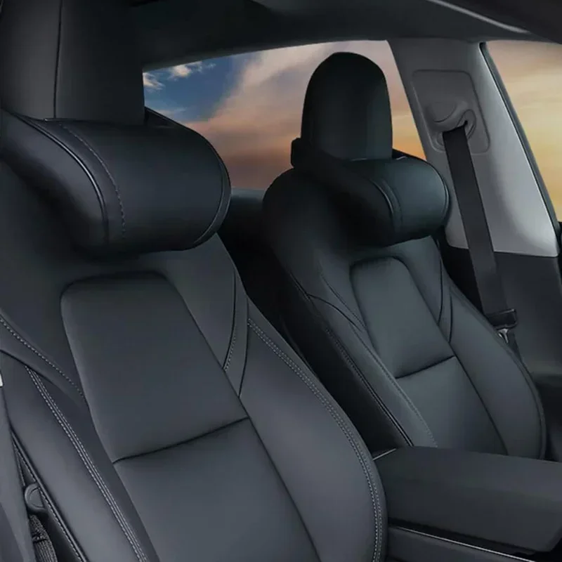 Nackenkissen für Tesla Model 3 S X Y 3+, weiches, bequemes Kissen, Leder, Nackenstütze, Autositz, Kopfstütze, Auto-Innenzubehör