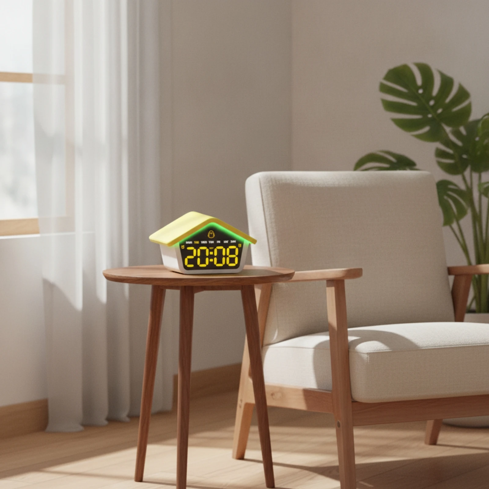 Mini House Alarm Clock Easy-to-Read LED Digital Alarm Clock Timepiece Playful Aesthetic for Children, Desk, Bedroom