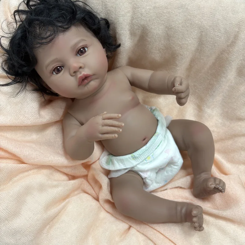 

No Clothes Handmade Dark Skin Bebe Meadow Girl Body Reborn Baby Doll Visible Veins