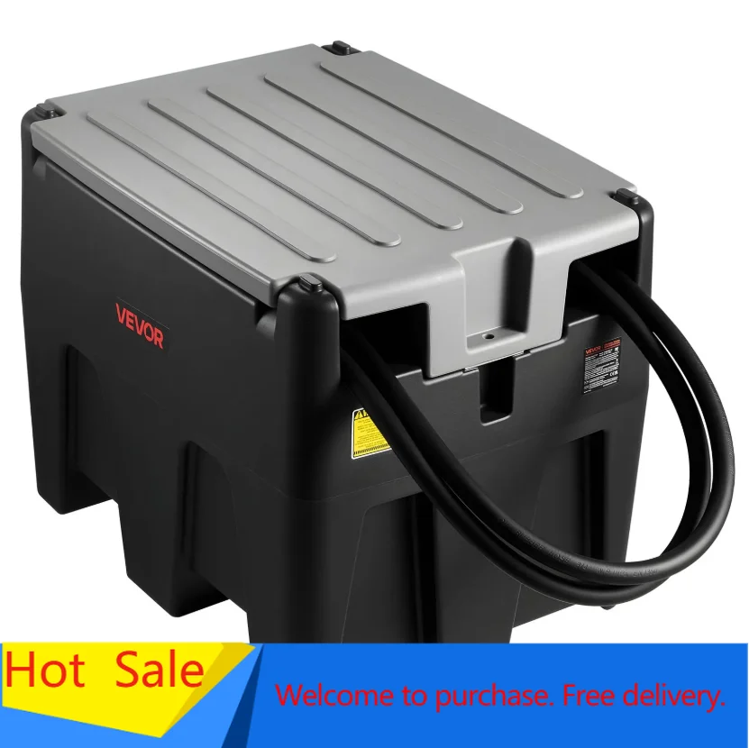 

Portable Diesel Tank, 58 Gallon Capacity & 10 GPM Flow Rate, Fuel Tank with 12V Electric Transfer Pump and 13.1ft Rubber Hose