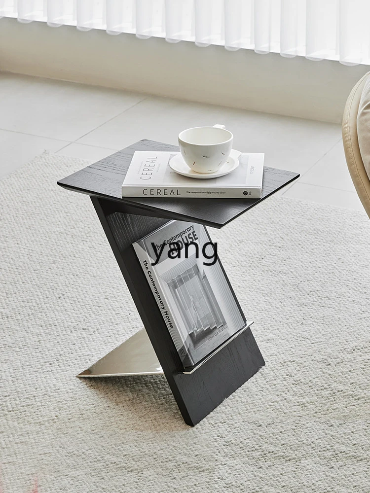 CX Solid Wood Sofa Side Table Light Luxury High-Grade Home Living Room Black Creative Corner Table