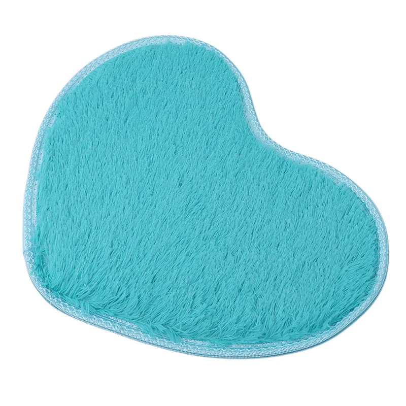 30*40cm Love Heart Shaped Doormat Non-Slip Soft Microfiber Fluffy Bathroom Floor Area Rug For Bedroom Mat Carpets Living Room