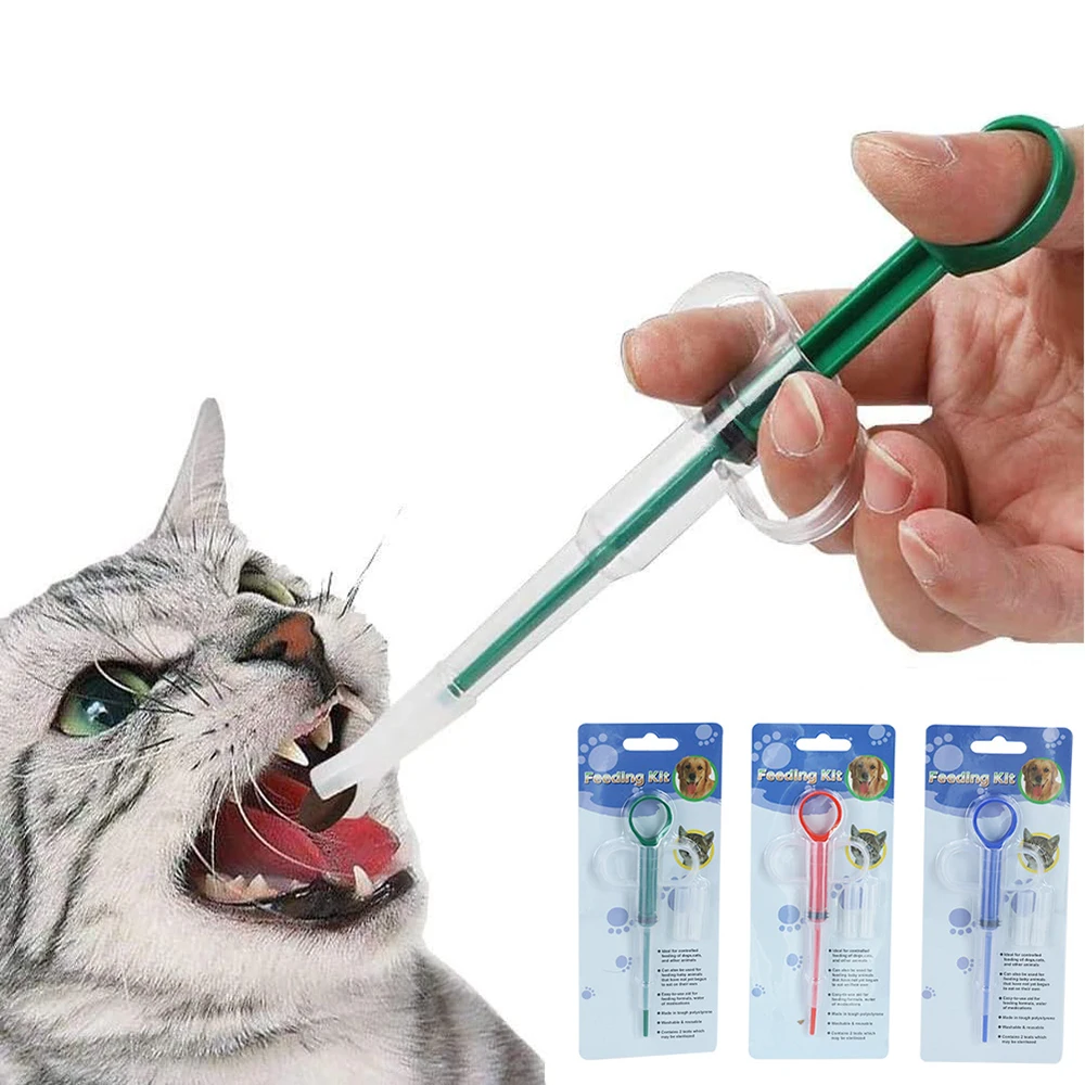 Pet Pill Shooter Syringe Pill Dispenser for Dogs and Cats, Soft Tip Syringe Pet Medical Feeding Dispenser Tool for Small Animal