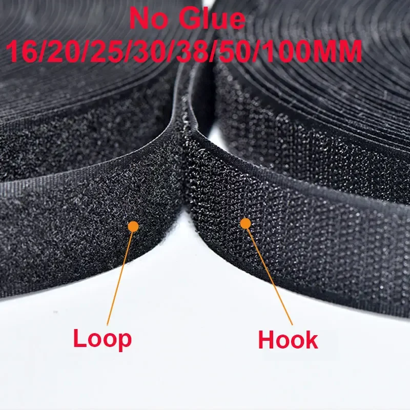 1M/Pair Non-Adhesive Hook and Loop Tape Sewing on Fastening Tape for Sewing DIY Crafts Accessories 16/20/25/30/38/50/100MM