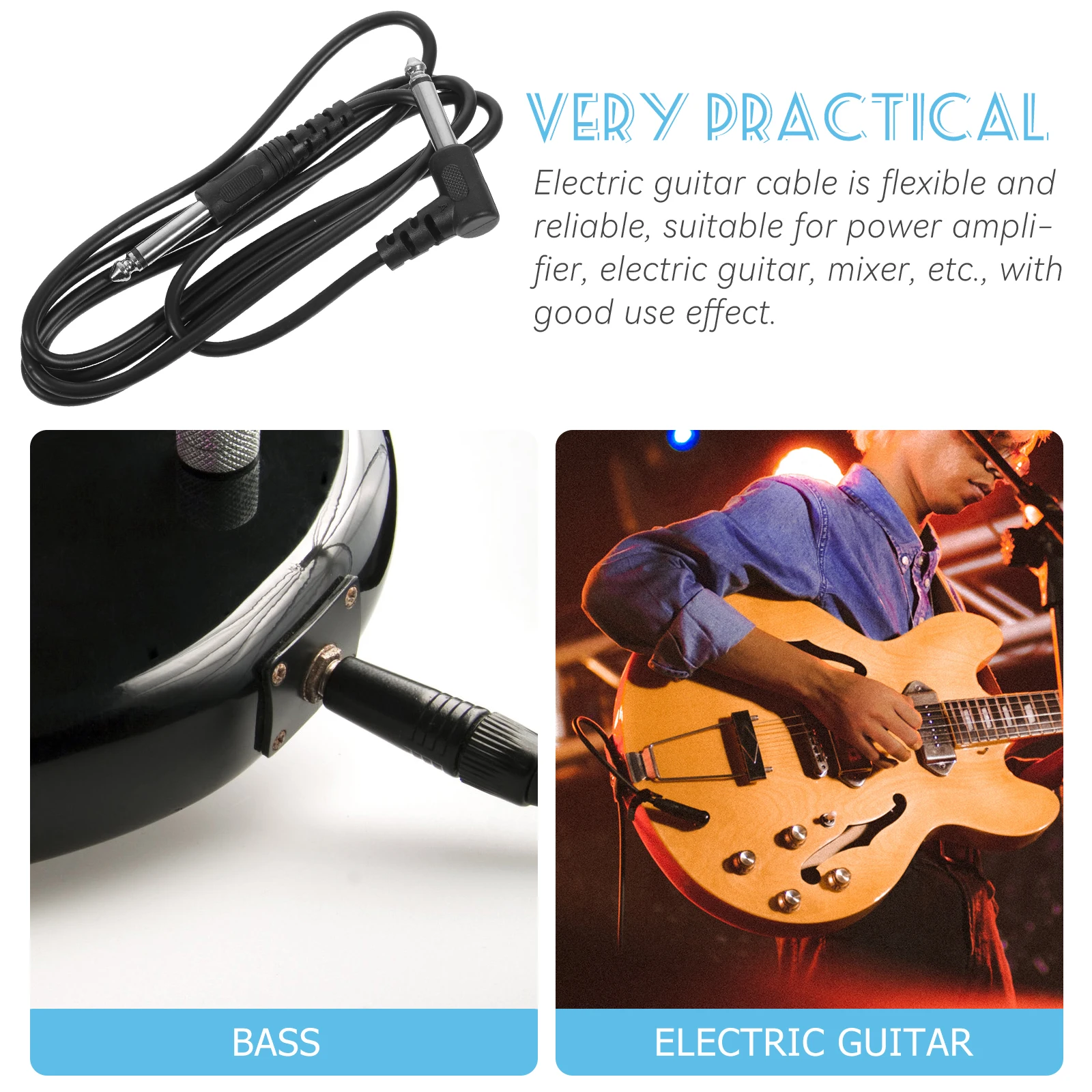 

8pcs 6.35Mm Guitar Cable Electric Audio Patch Cord For Amp Pedal Mixer Bass Instrument Cables Guitar Amp Cord Flexible Compact