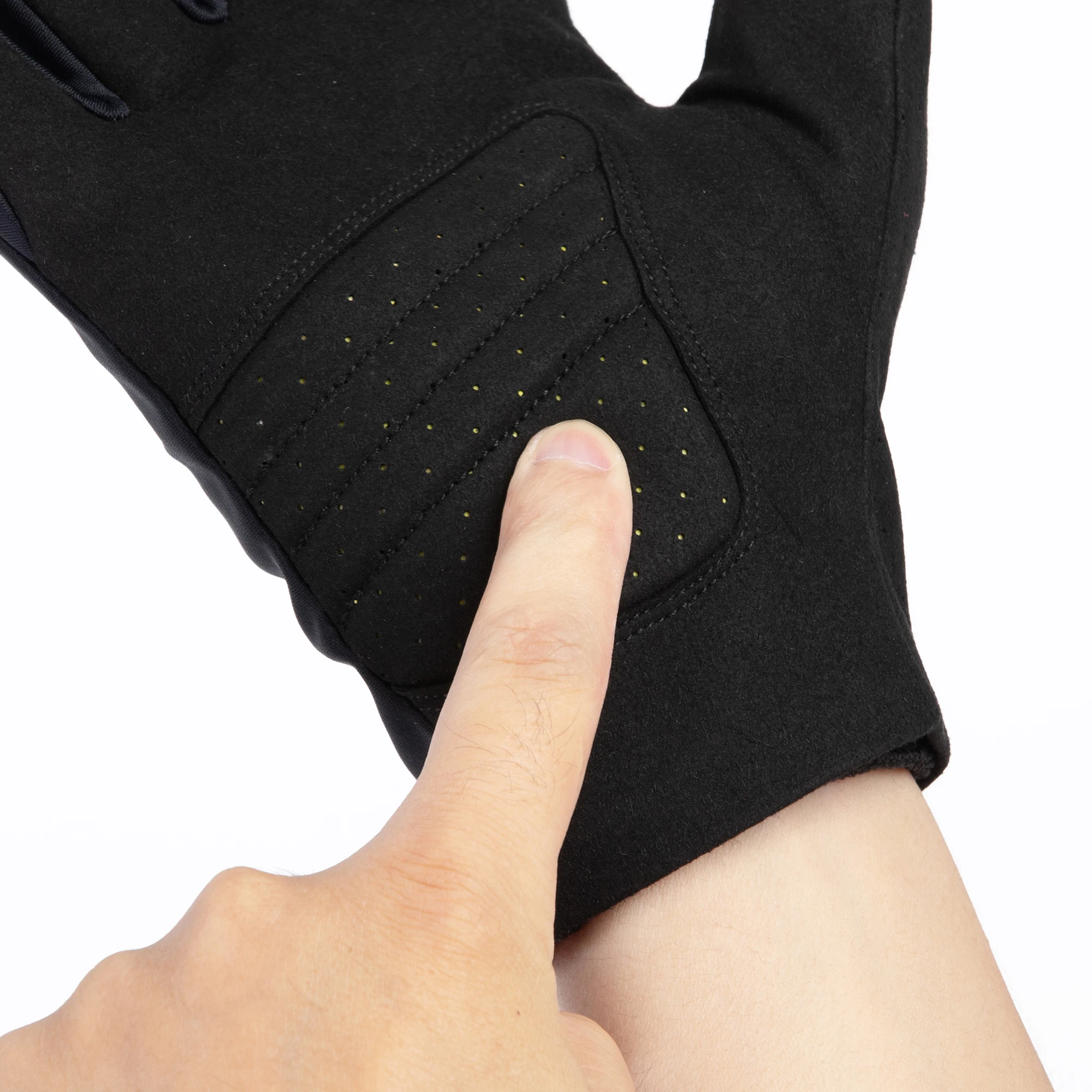 YKYWBIKE Herbst-Winter Vollfinger-Fahrradhandschuhe, Thermofleece, winddicht, Touchscreen-fähig, XRD stoßdämpfend, MTB-Rennradhandschuhe – Detail 6