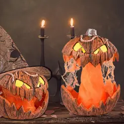 Unique LED Devil Pumpkin Lantern Halloween Evil Pumpkin Lamp Flashing Ghost Lighting Festival Halloween Party Decoration