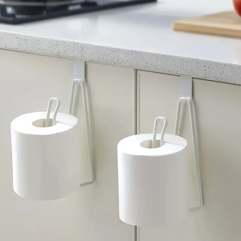 1pc Hanging Toilet Paper Towel Rack, Wall-hanging Bathroom Paper Towel Storage Shelf, Kitchen Storage Organization