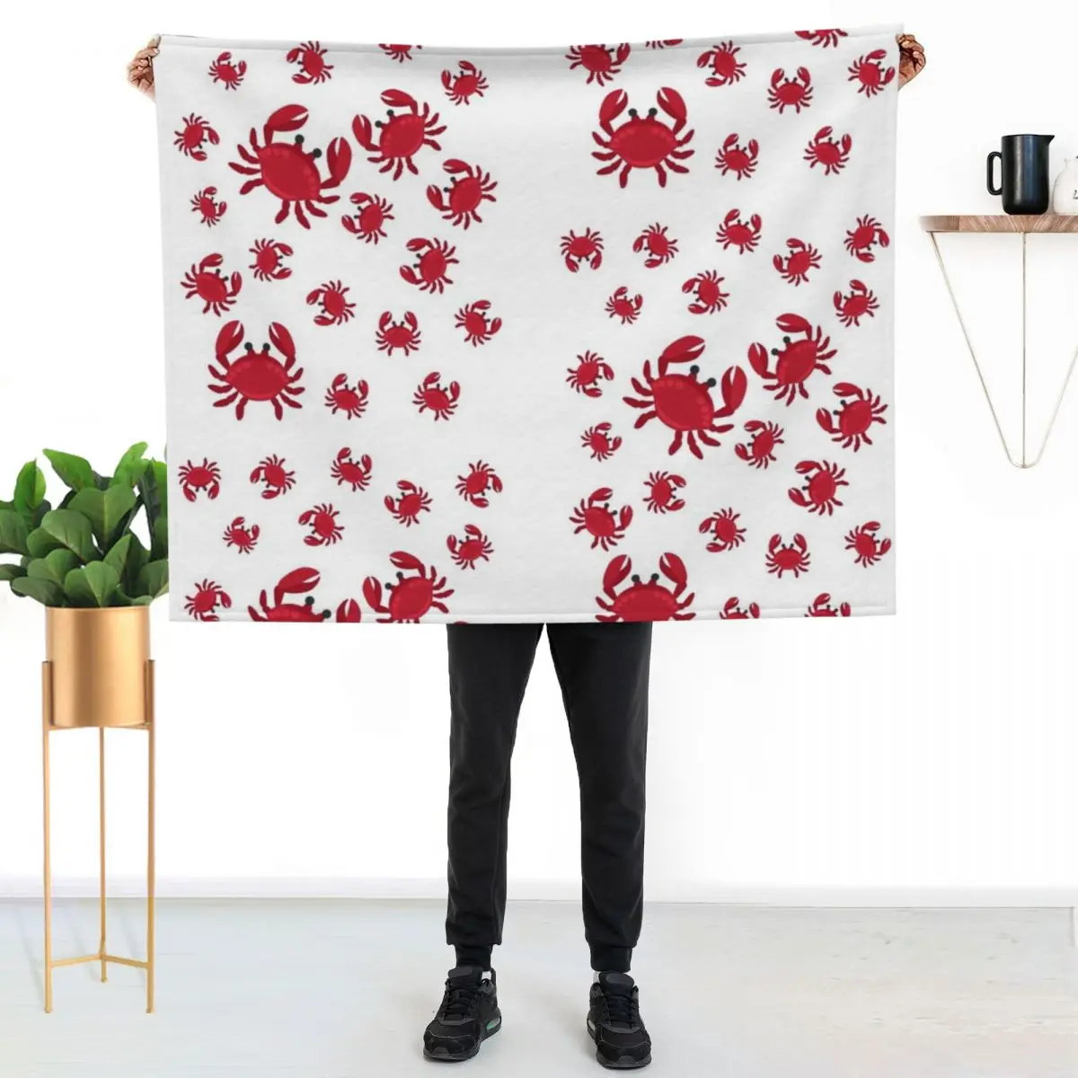 Crab Throw Blanket Anti Shedding Soft Fuzzy Blanket for Home