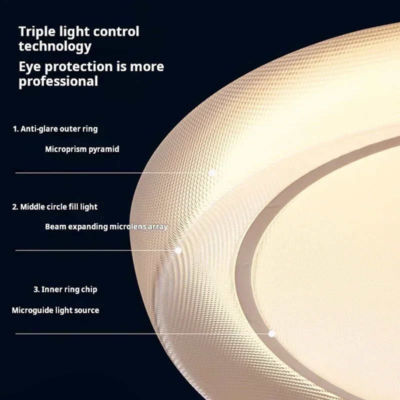 TechHPMinimalist Modern Round Ceiling Light Led Chandelier Lamps For Living Room Bedroom Kitchen