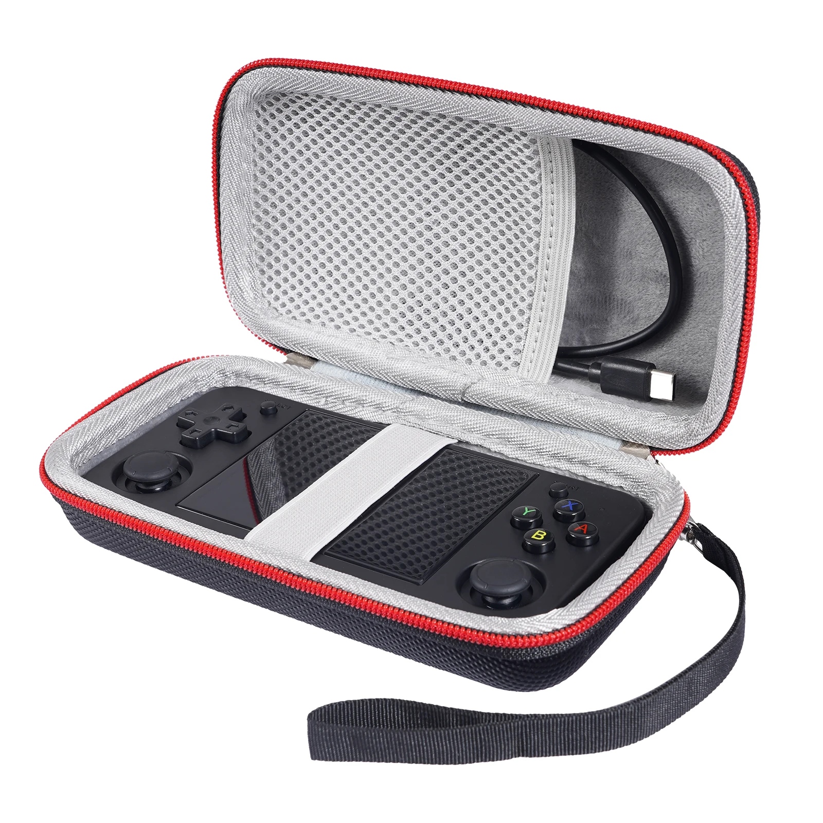 EVA Hard Carrying Case for ANBERNIC RG35XX H RG353M Retro Game Console Storage Bag Anti-scratch Hardshell Case with Mesh Pocket