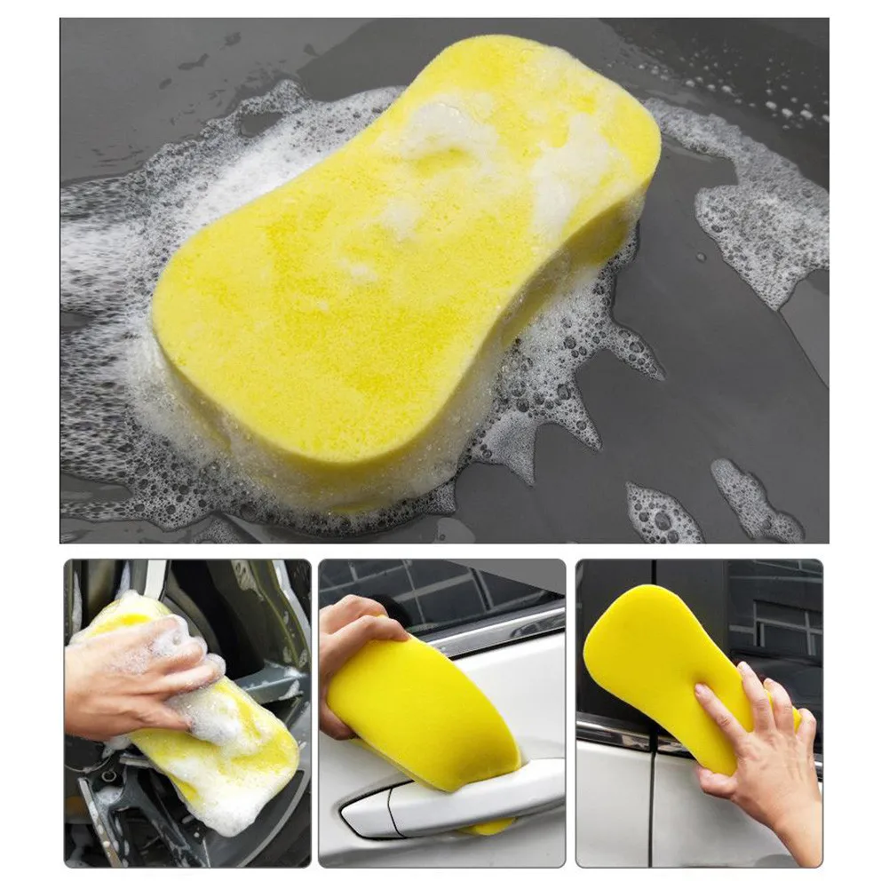 Car Cleaning Sponge Large Jumbo Sponge Car Auto Washing Sponge Pad Wax Polishing Car Cleaning Cloth Yellow Car Cleaner Tools