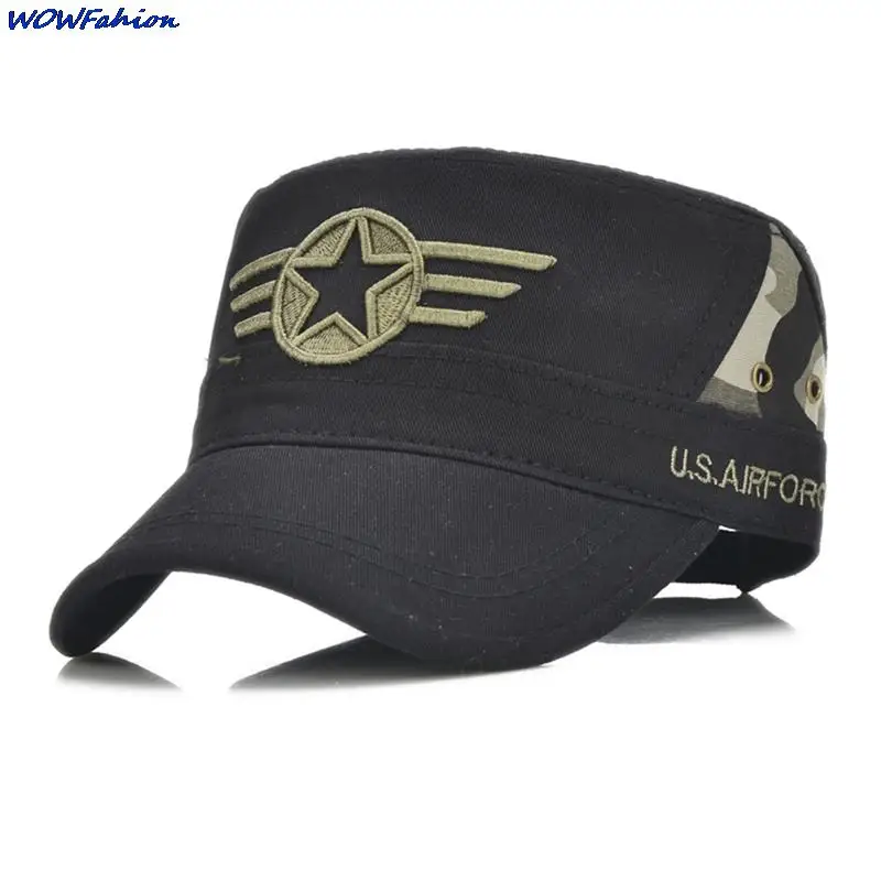 Military Tactical Hats Embroidery Pentagram Flat Caps for Men Team Male Baseball Caps Army Force Jungle Hunting Caps