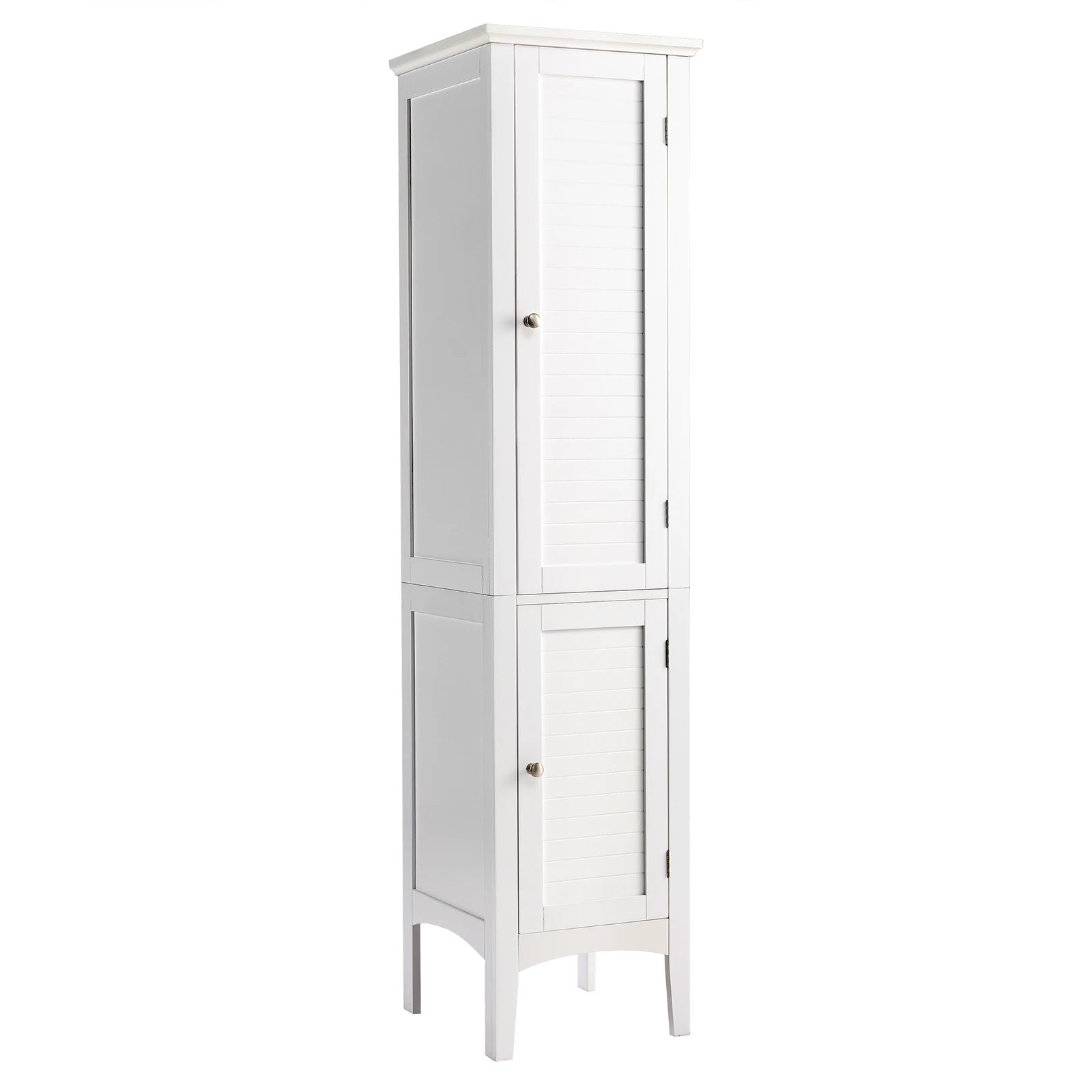 Freestanding Bathroom Storage Cabinet Linen Tower Kitchen Living Room White