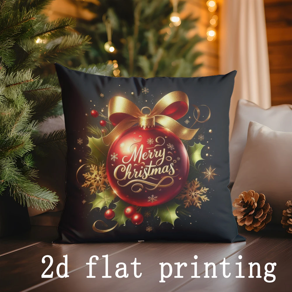 Dekorasi Rumah Sarung Bantal Dekoratif Selamat Natal Cocok Untuk Sofa Kamar Tidur Mobil Sarung Bantal Bantal Persegi Panjang Bantal Sandaran
