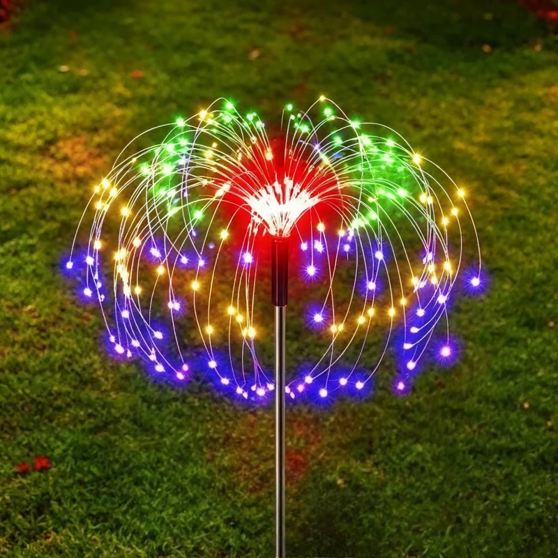 Outdoor LED Solar Firework Lights Garden Decoration Fairy Lights Waterproof Dandelion Lawn Lamp for Garden Landscape Lawn Decor