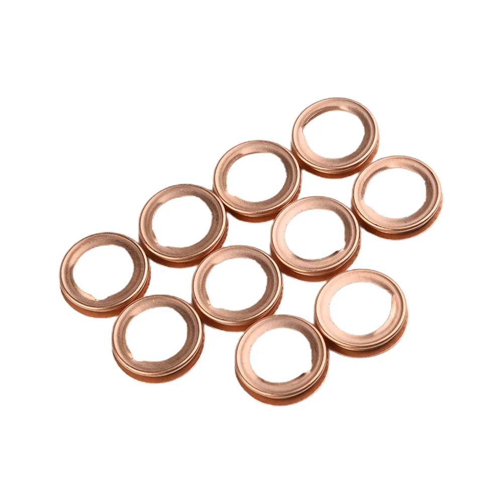 10×Metal Oil Drain Plug Crush Washer Gasket 11026-01M02# For Nissan- Altima-/Frontier- 2010-2011 Car Oil Drain Plug Crush Washer