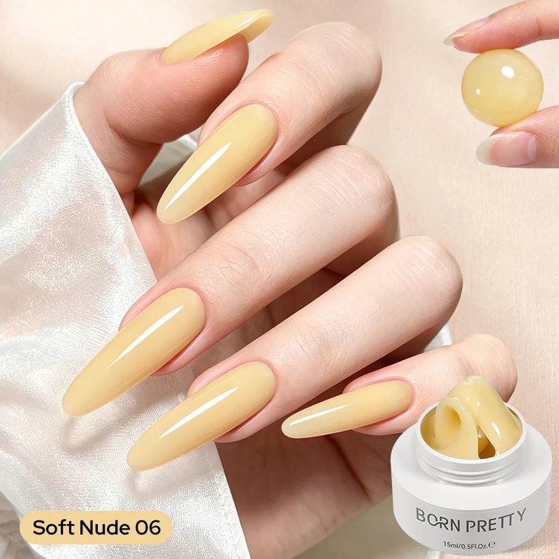 BORN PRETTY 15 ml klares, antihaftbeschichtetes Handverlängerungsgel, 3D-Shaping, Sculpting, Carving Nail Art, festes Hartgel für künstliche Nägel