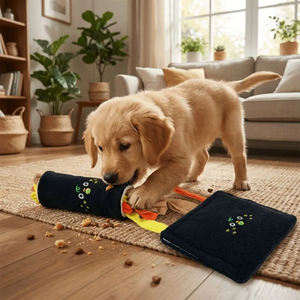 Juguete portátil de peluche para perros con forma de rollos de arroz y algas marinas, dispensador de comida oculta, resistente a mordidas, juguete de entrenamiento con sonido y rompecabezas