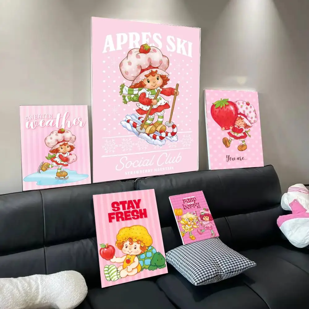 Animation S-Strawberry Shortcake Poster Modern  Wall Art Aesthetic Minimalist Bedroom Decor Cafe Home Gift