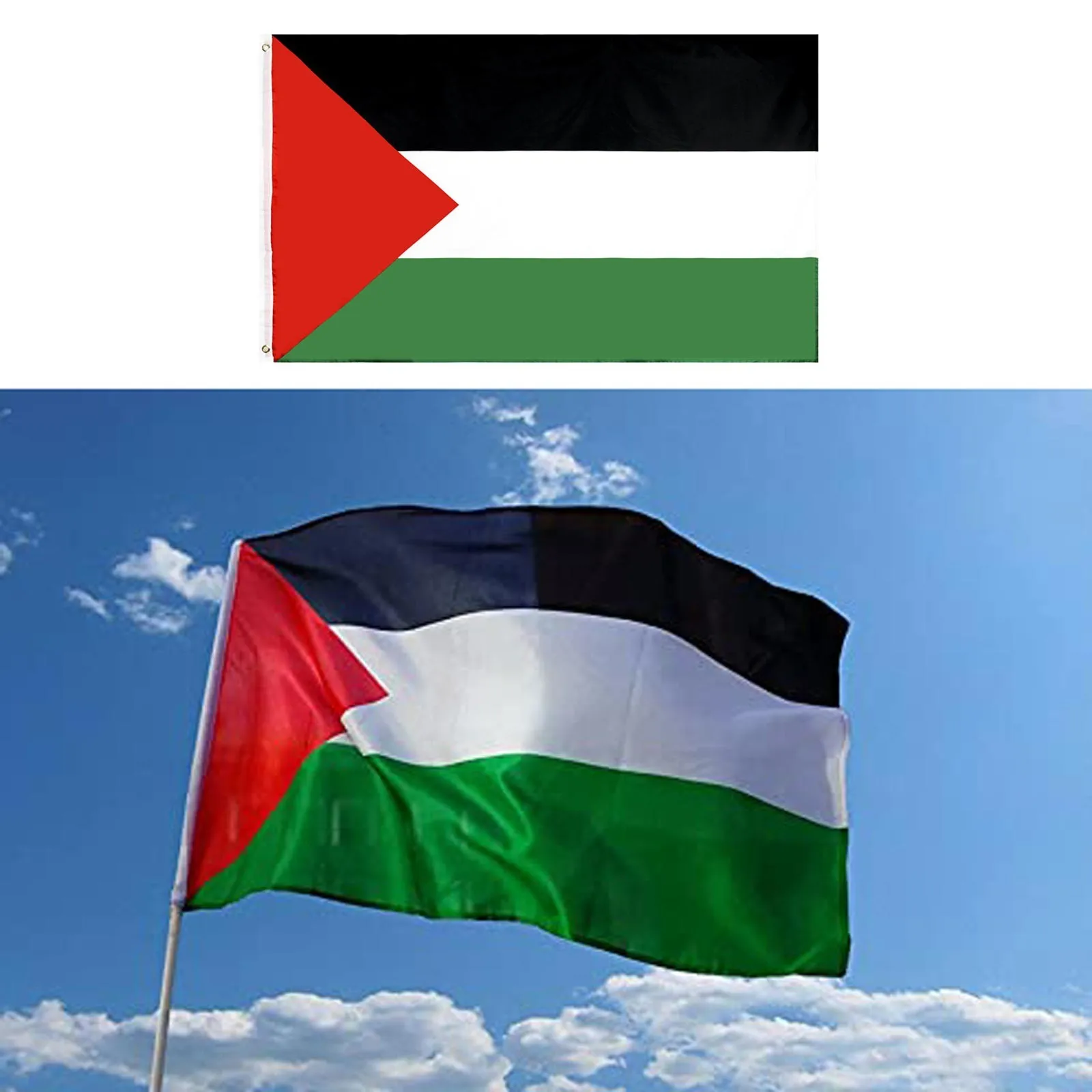 Large Palestine Flag Polyester 150x90cm Gaza Palestinian High Quality Polyester hanging Palestine flag banner