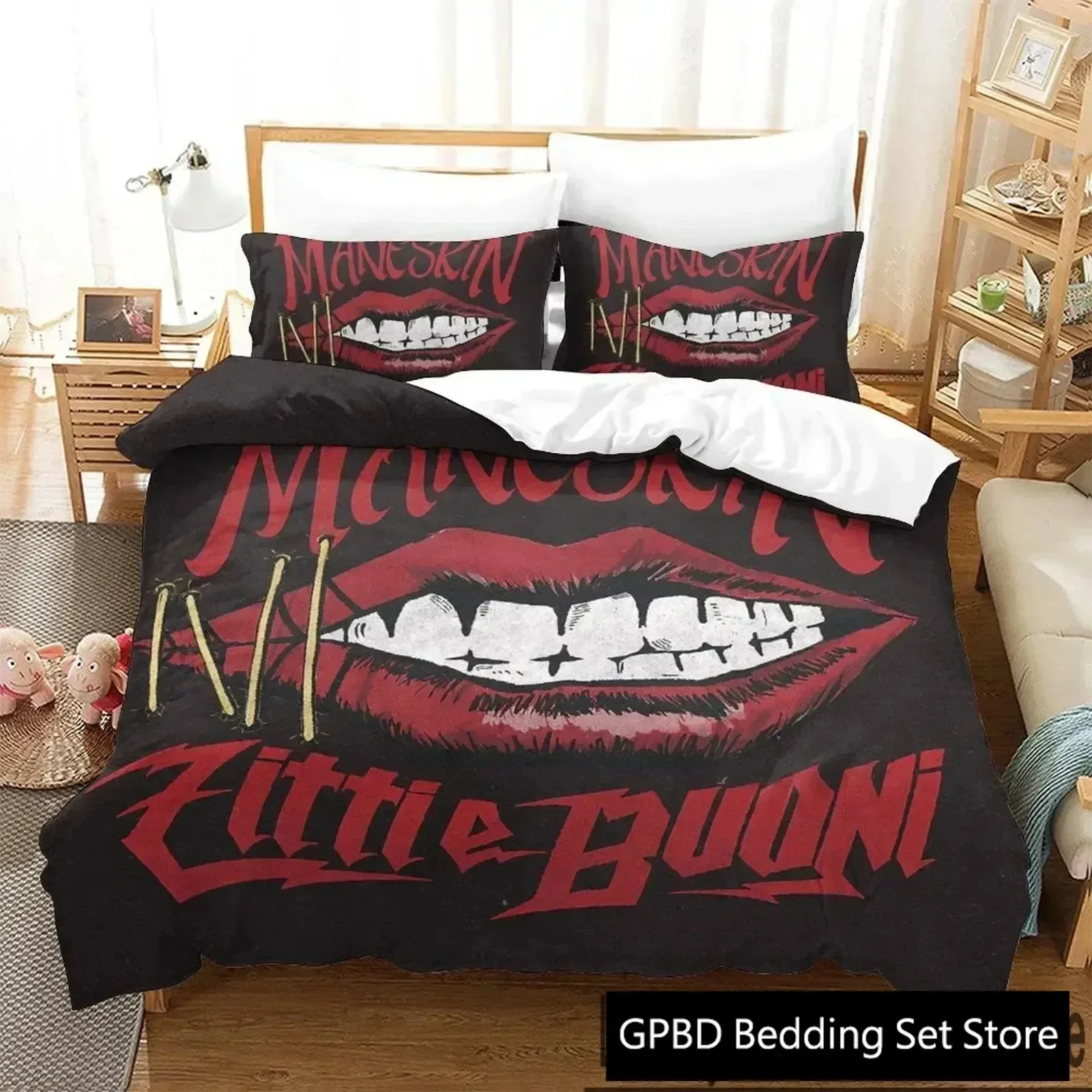 

Luxury New 3D Print Maneskin Bedding Set Boys Girls Twin Queen King Duvet Cover Pillowcase Bed boys Adult Home Textileextile