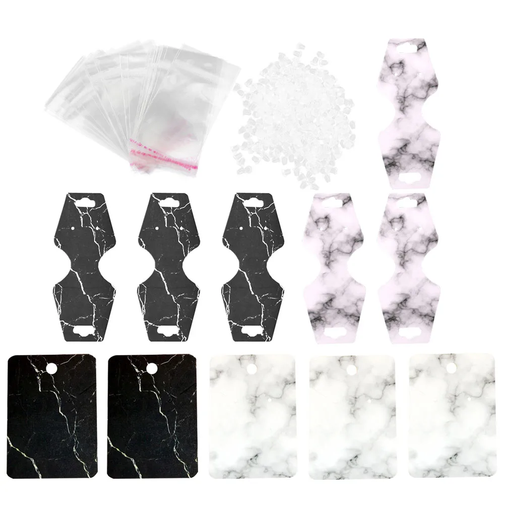 

1 set Jewelry Display Cards Set for Necklace Earrings Holder Accessories Plastic Paper Tags Storing Packaging
