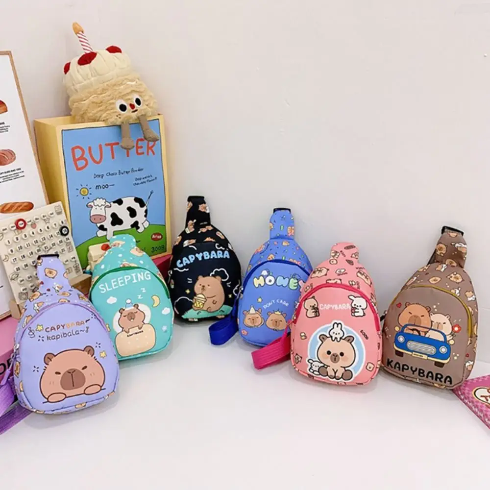 Cute Capybara Print Capybara Chest Bag Large Capacity Multi-function Crossbody Bag Shoulder Messenger Bag Gift