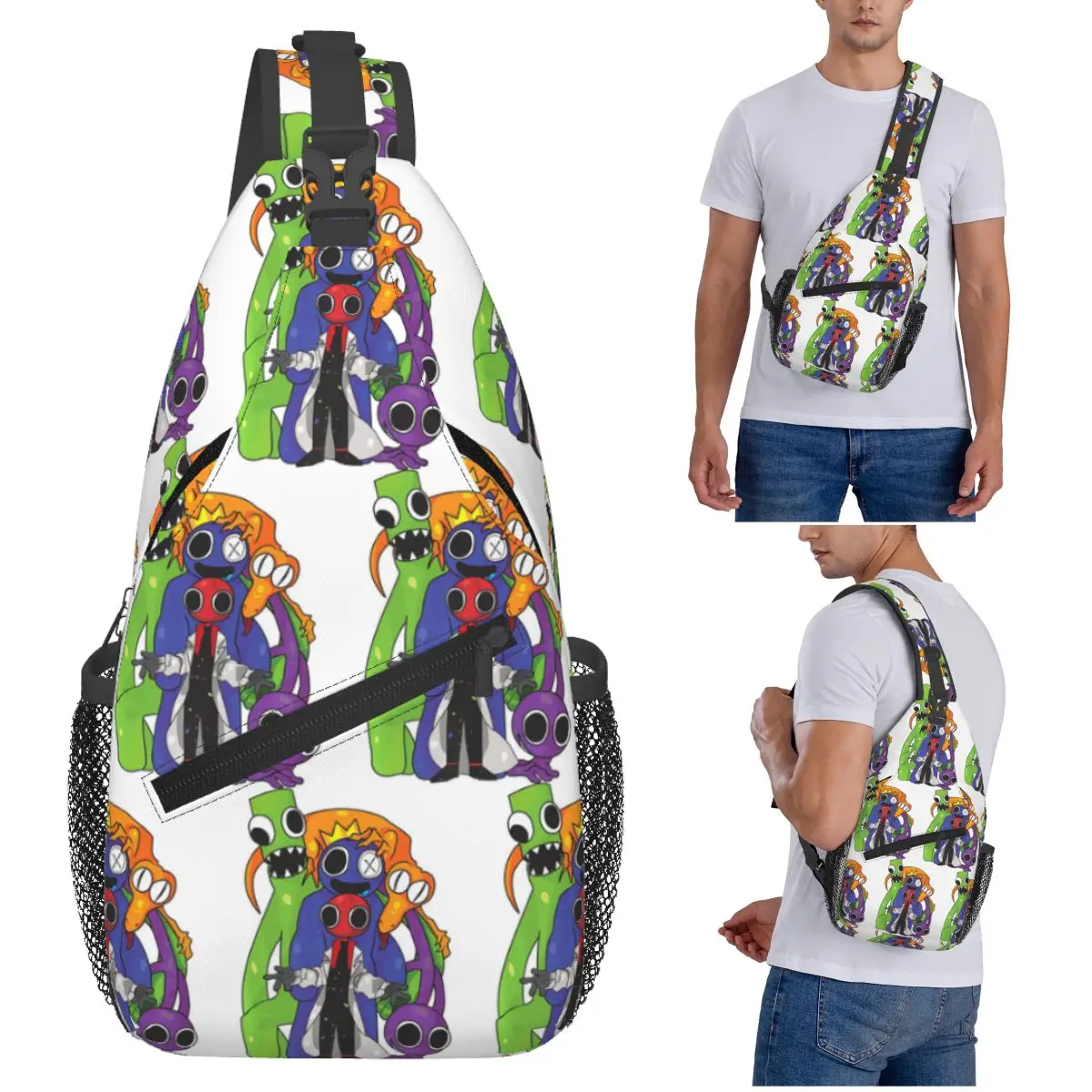 

Нагрудная сумка с персонажами радужных друзей, мужской рюкзак через плечо, нагрудная сумка, дорожный походный рюкзак, сумка на плечо