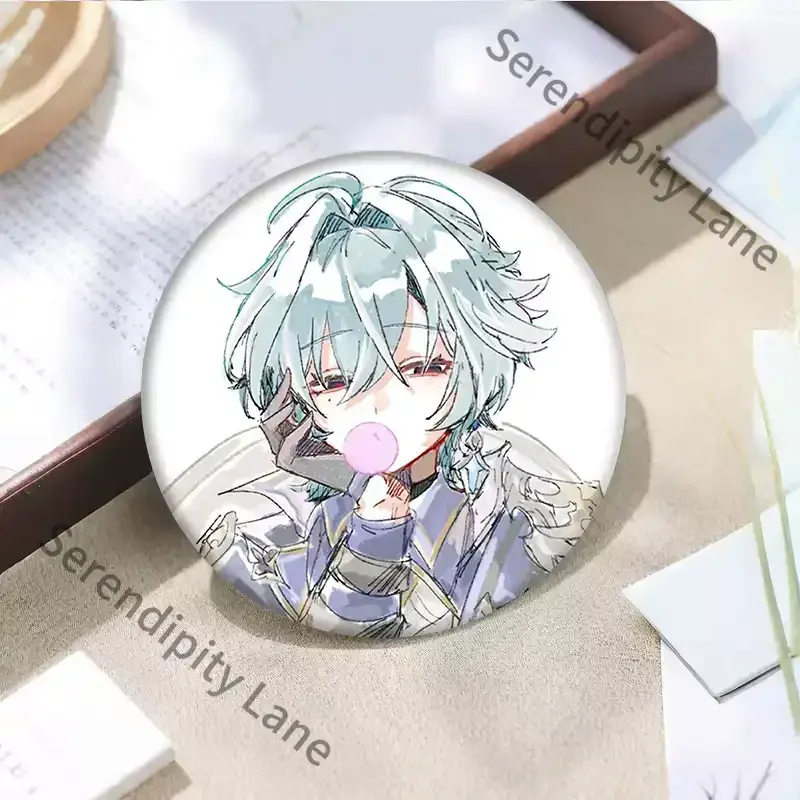 Genshin Impact Cosplay Lohen Colleagues Flowing Sand Mahjong Exquisite Peripheral Products Badge Ornament Guka Brick Gift