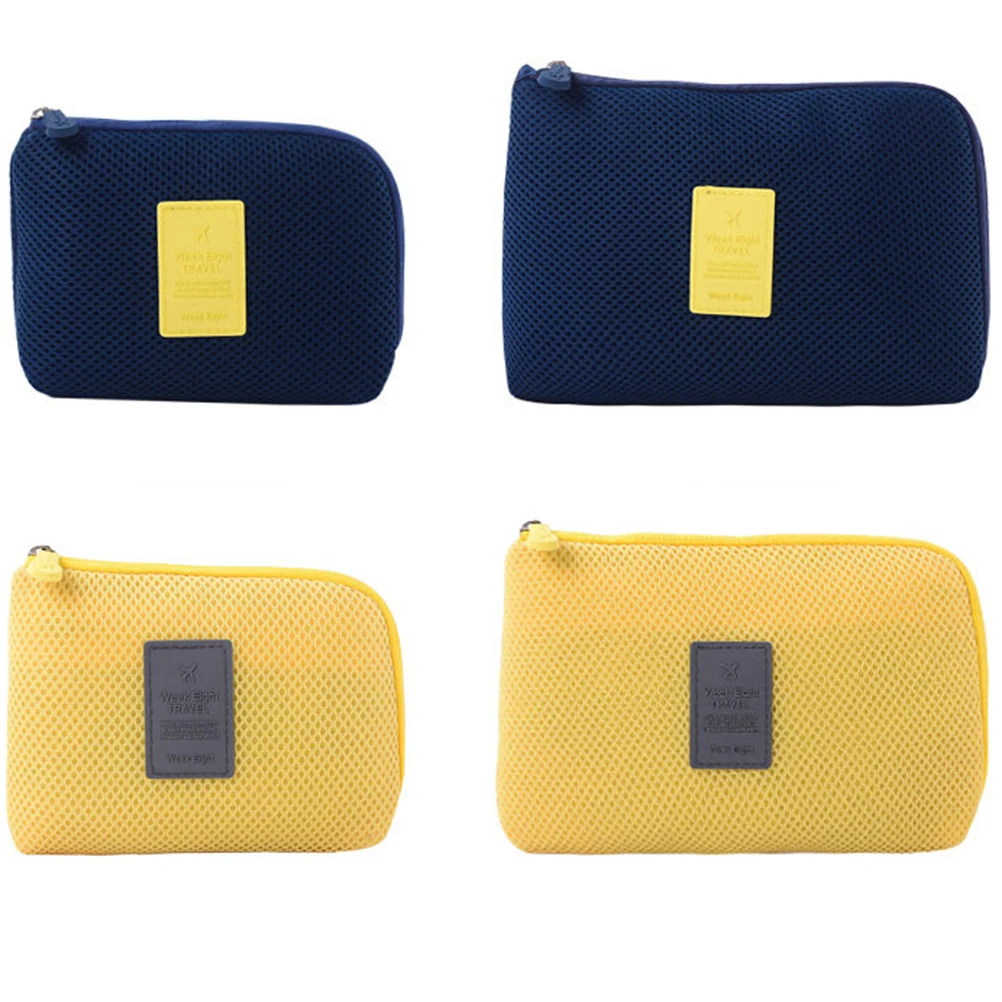 

Digital Data Cable Storage Bag Travel Anti Earthquake Navy High Density Durable Material All Weather Protection