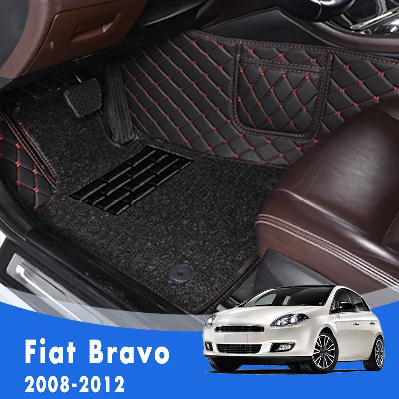 

Carpets For Fiat Bravo 2012 2011 2010 2009 2008 Luxury Double Layer Wire Loop Car Floor Mats Custom Auto Styling Accessories